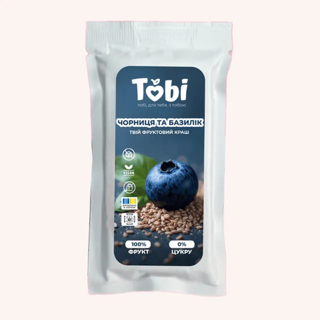 Батончик Tobi з "Чорницею та базиліком"